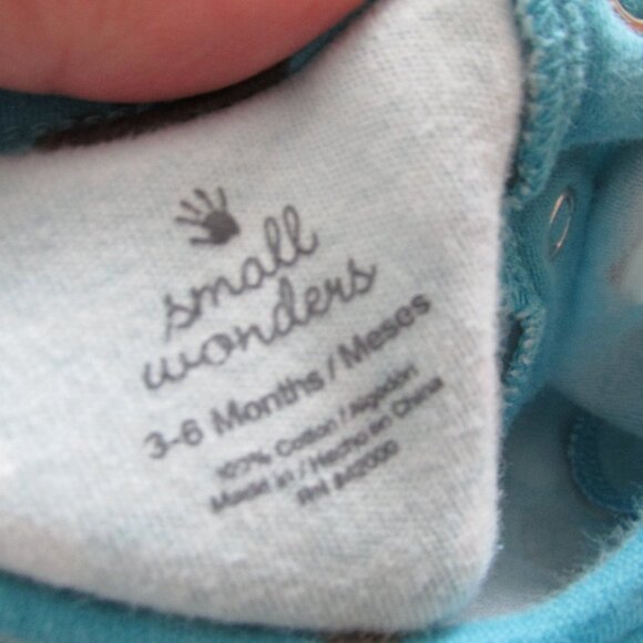 Small Wonders Pullover‎ Shirt Girls Size 3-6M Blue Long Sleeve Rose Floral Top - Picture 4 of 6